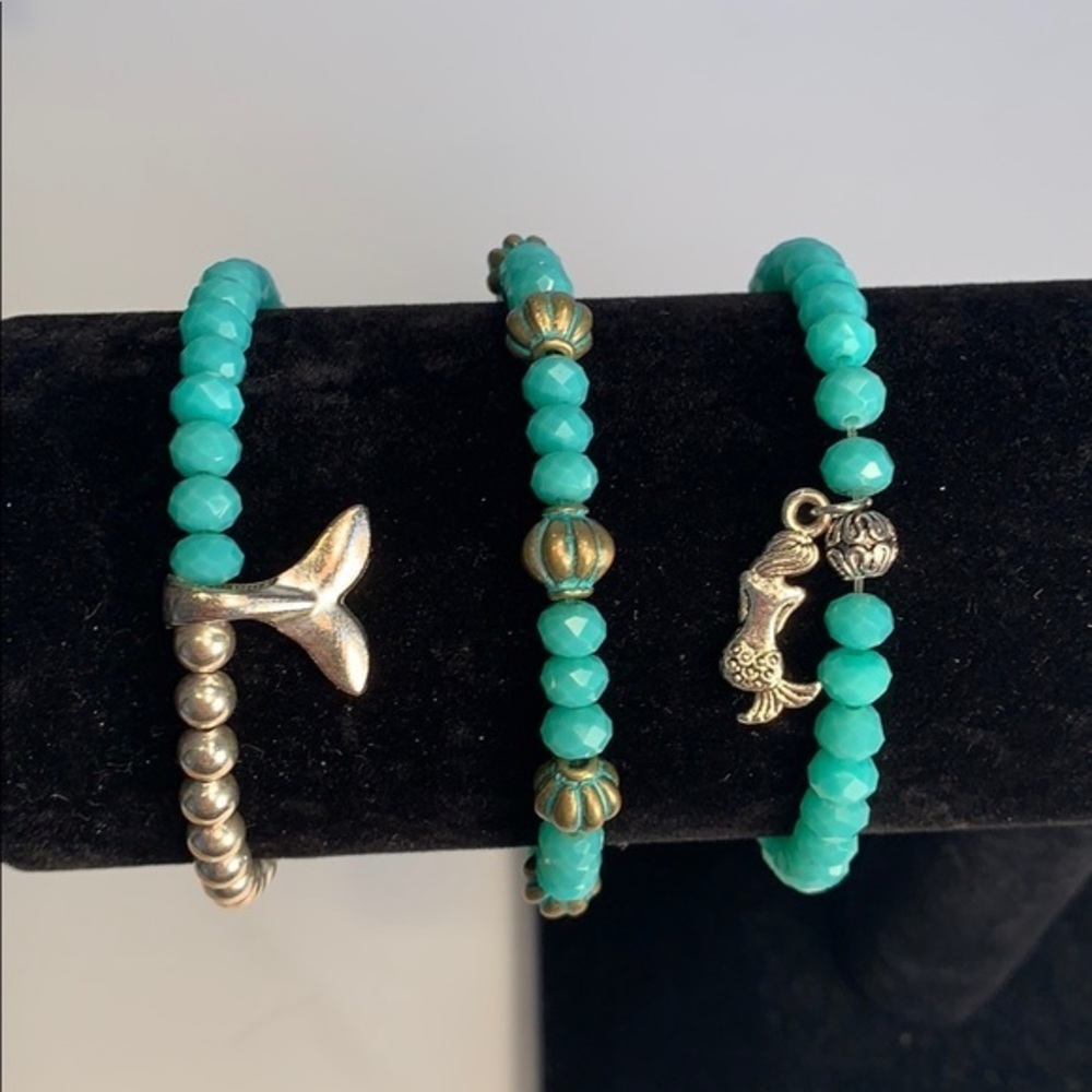 Take Me To The Ocean Glass Bead Bracelet Set